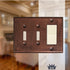 Hand Hammered Combo Toggle / Rocker Light Switch Wall Plate - Pure Copper